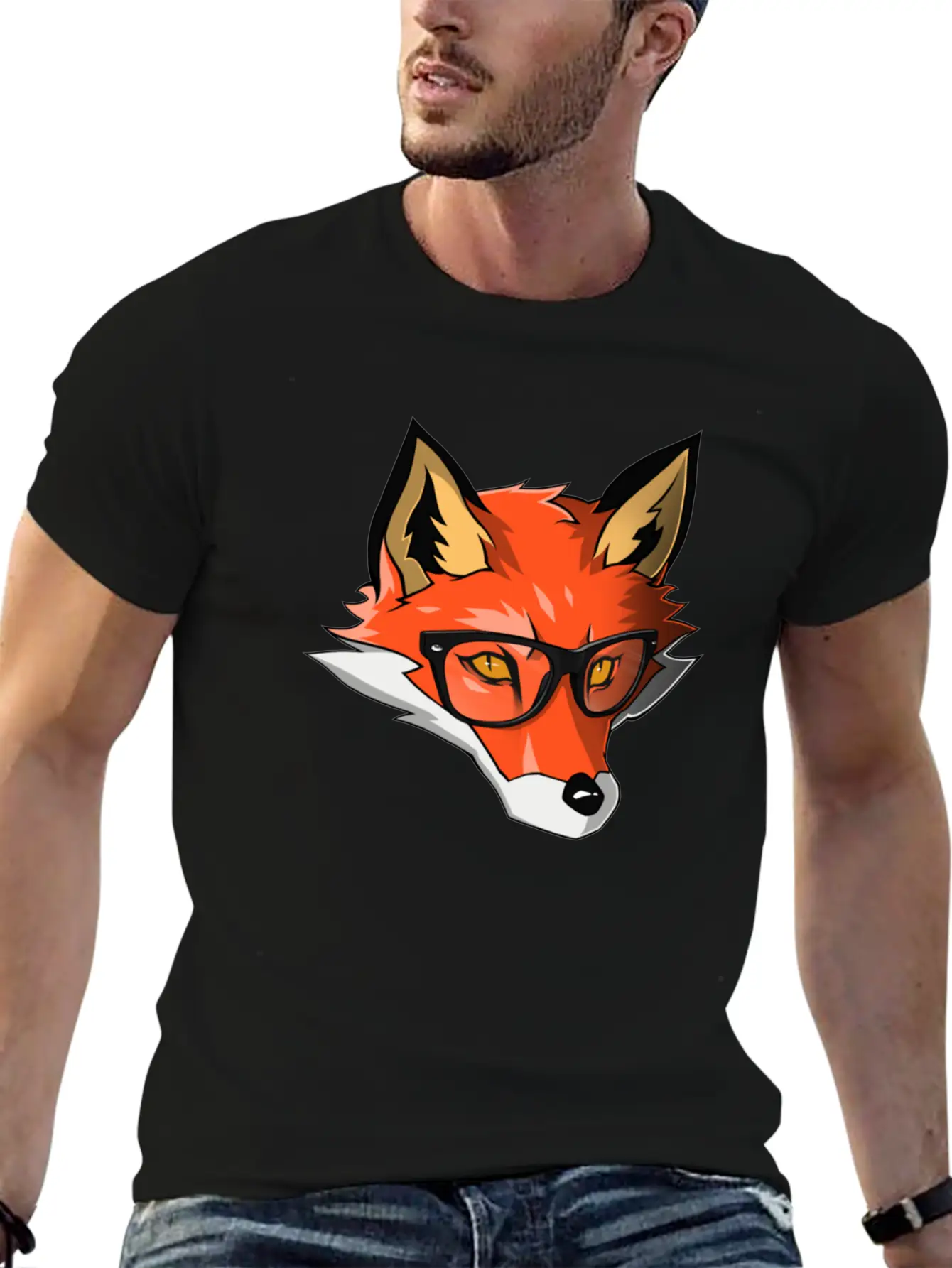 Orange Wolf Breathable Graphic T-Shirt – Perfect For Casual Days