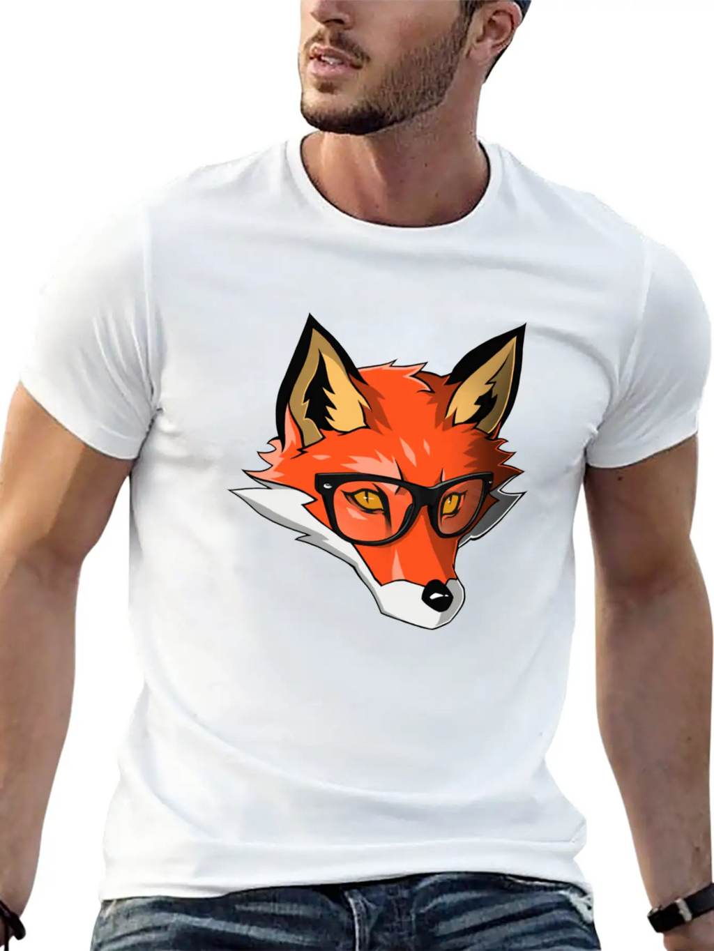 Orange Wolf Breathable Graphic T-Shirt – Perfect For Casual Days