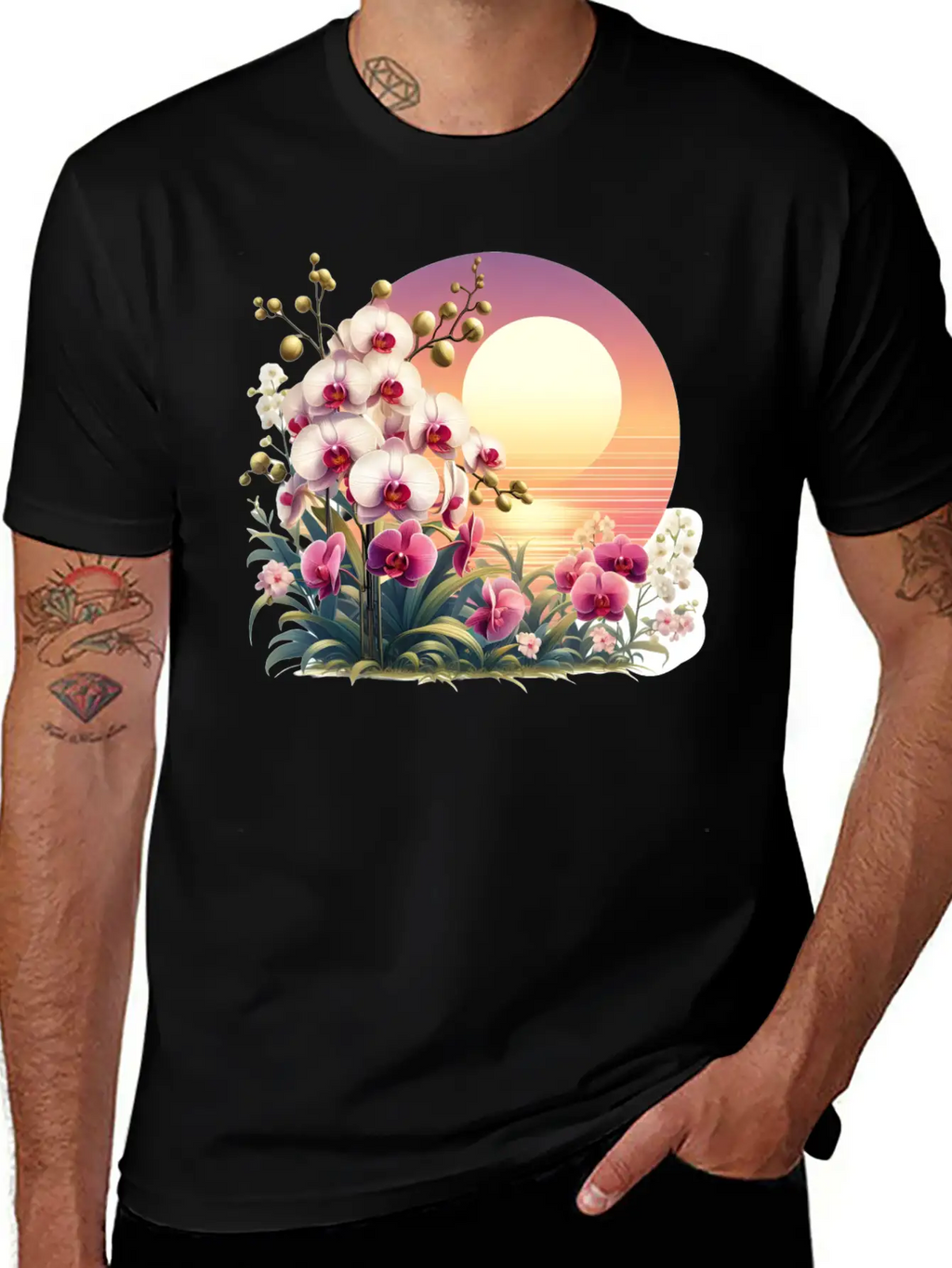 Orchid Sunset Essential Cotton Tee For Daily Outfits – Unisex Style