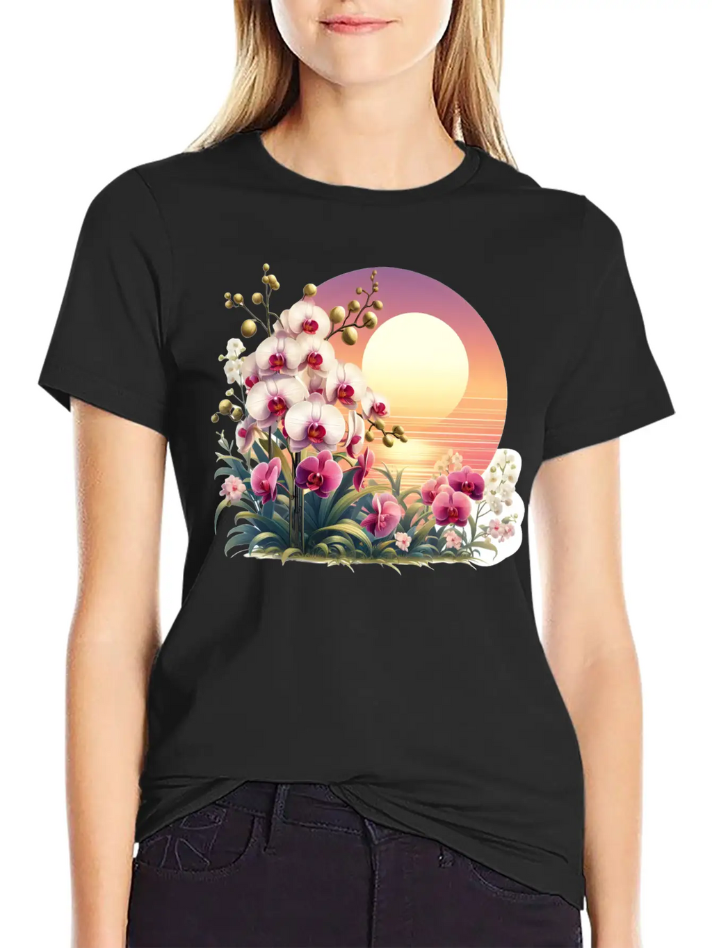 Orchid Sunset Essential Cotton Tee For Daily Outfits – Unisex Style