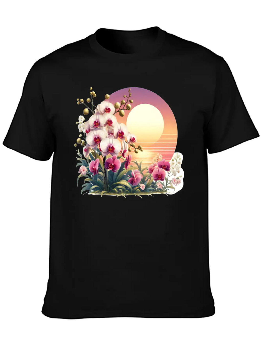 Orchid Sunset Essential Cotton Tee For Daily Outfits – Unisex Style