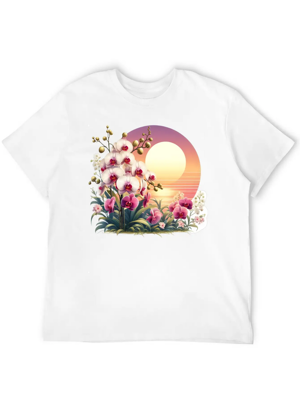 Orchid Sunset Essential Cotton Tee For Daily Outfits – Unisex Style