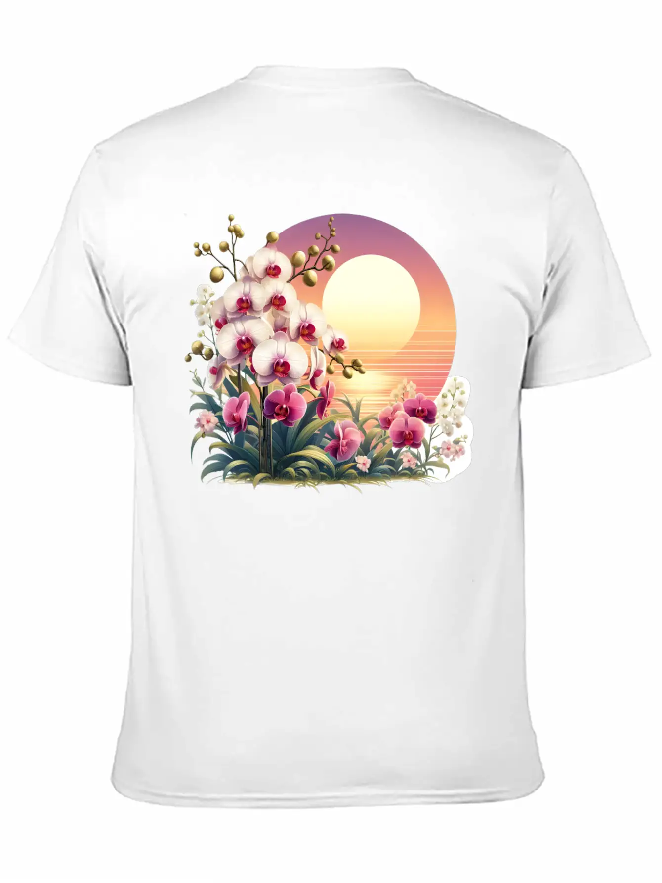 Orchid Sunset Essential Cotton Tee For Daily Outfits – Unisex Style