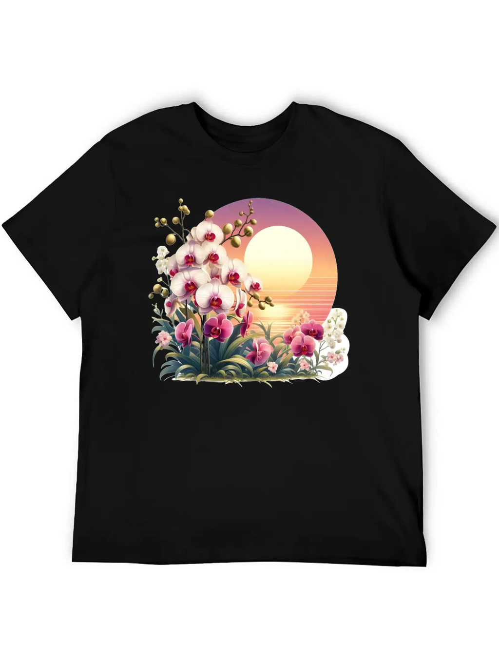 Orchid Sunset Essential Cotton Tee For Daily Outfits – Unisex Style