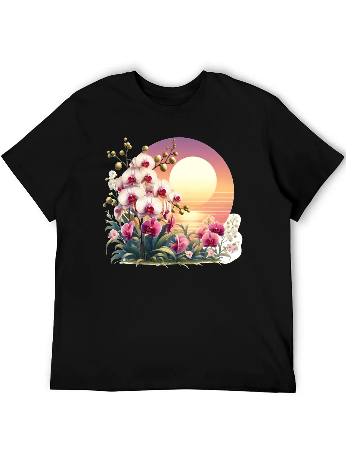 Orchid Sunset Essential Cotton Tee For Daily Outfits – Unisex Style