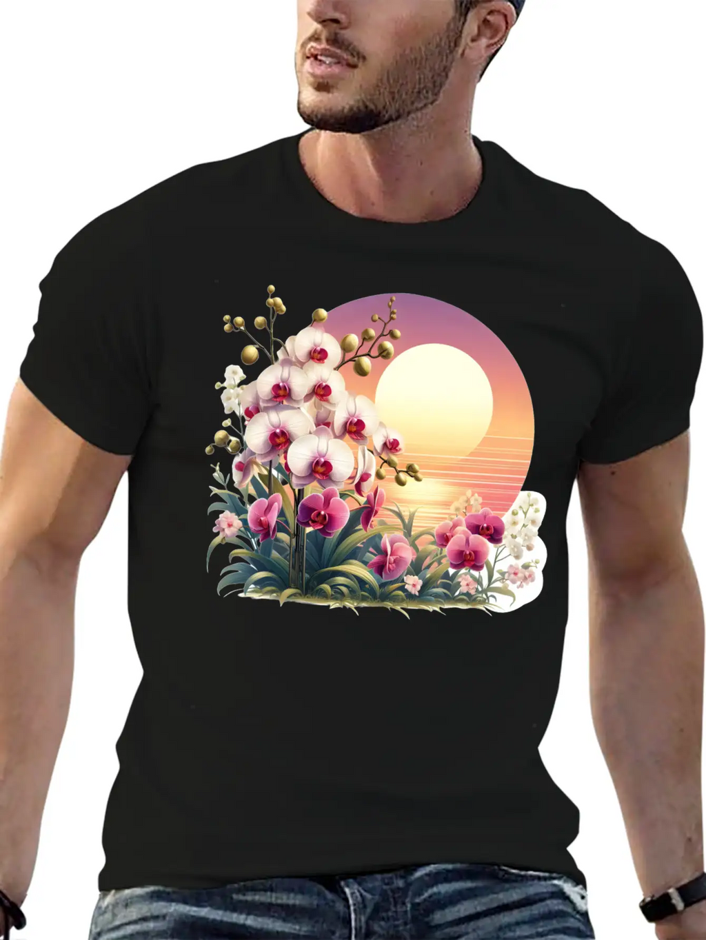 Orchid Sunset Essential Cotton Tee For Daily Outfits – Unisex Style