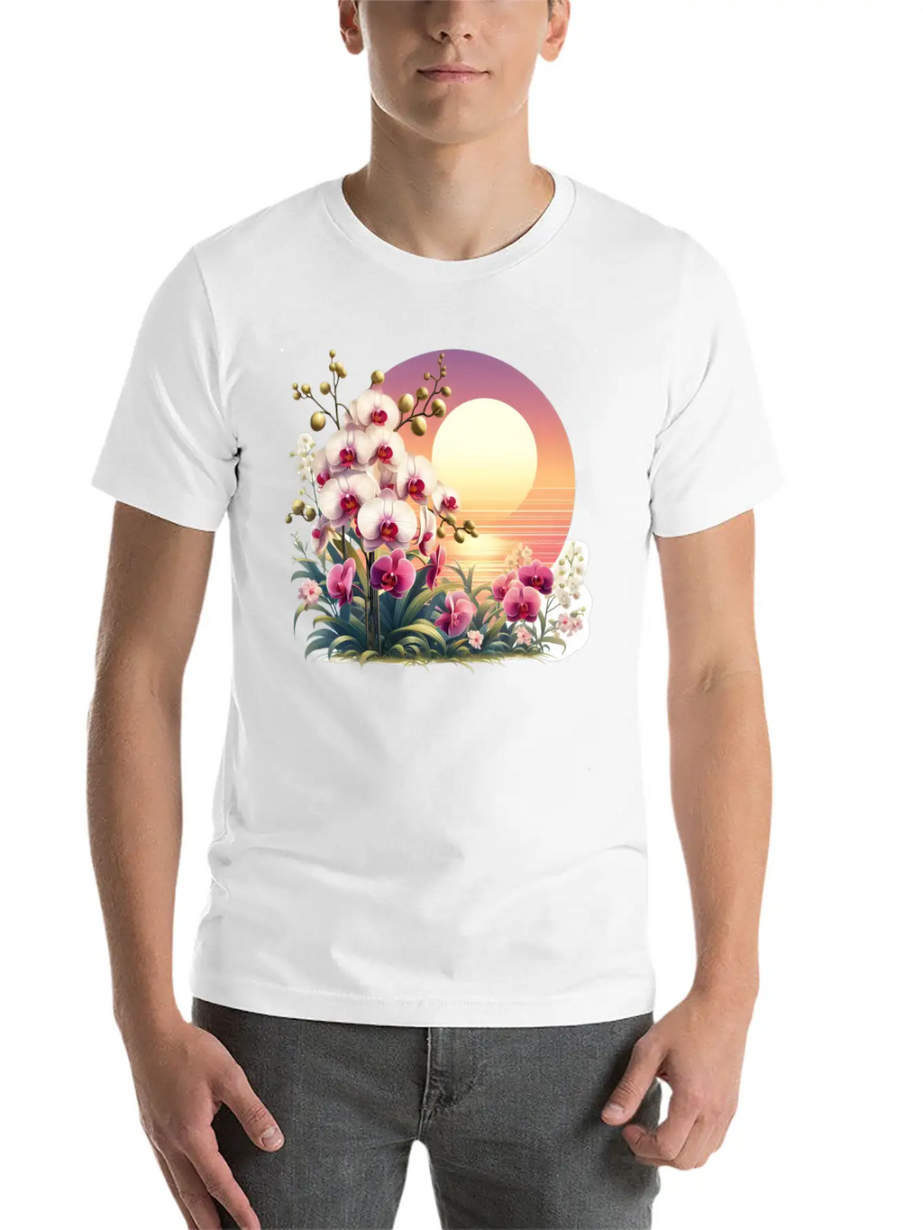 Orchid Sunset Essential Cotton Tee For Daily Outfits – Unisex Style