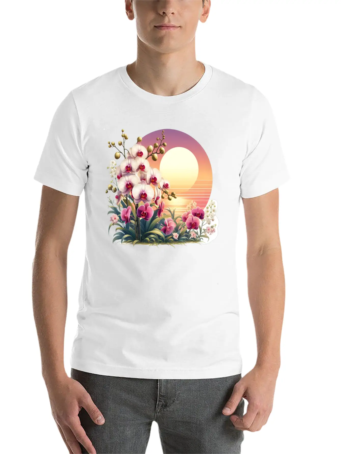 Orchid Sunset Essential Cotton Tee For Daily Outfits – Unisex Style