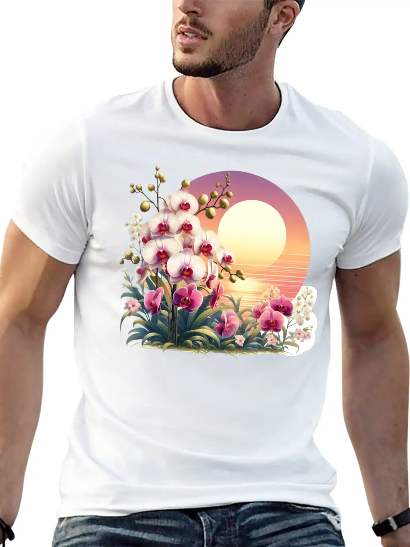 Orchid Sunset Essential Cotton Tee For Daily Outfits – Unisex Style