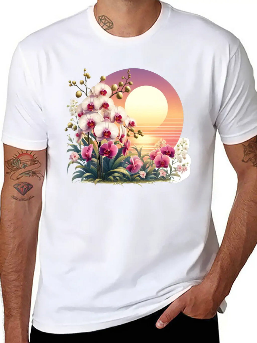 Orchid Sunset Essential Cotton Tee For Daily Outfits – Unisex Style