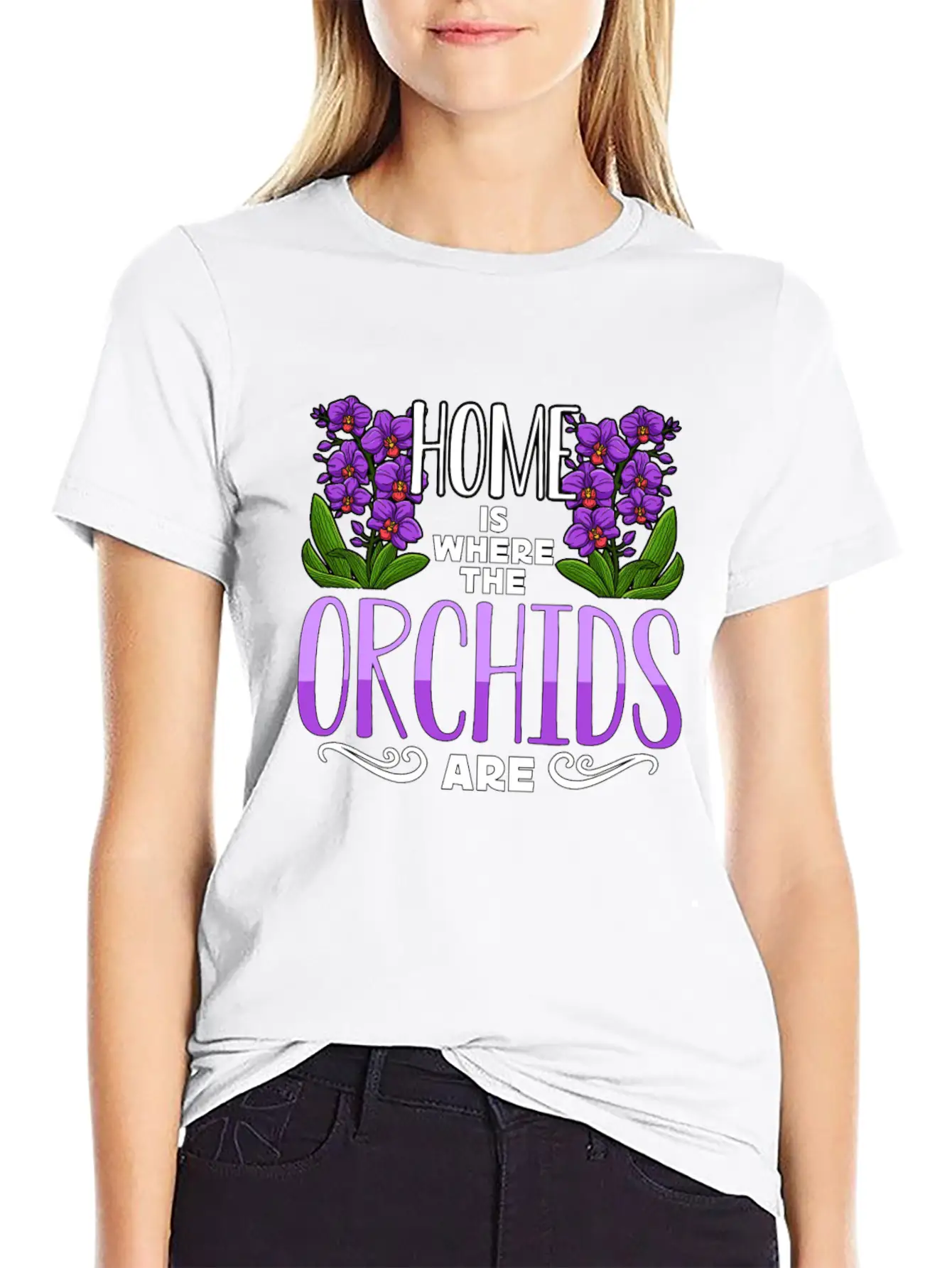 Orchids Home Is Where The Orchids Are Gardening Classic Cotton Tee – Unisex Comfort For Any Season