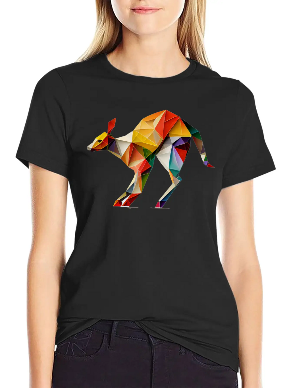 Origami Kangaroo: A Folding Masterpiece Basic Graphic T-Shirt – Daily Comfort In Soft Cotton
