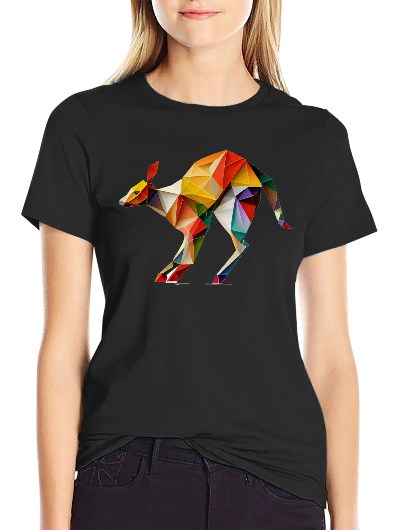Origami Kangaroo: A Folding Masterpiece Basic Graphic T-Shirt – Daily Comfort In Soft Cotton