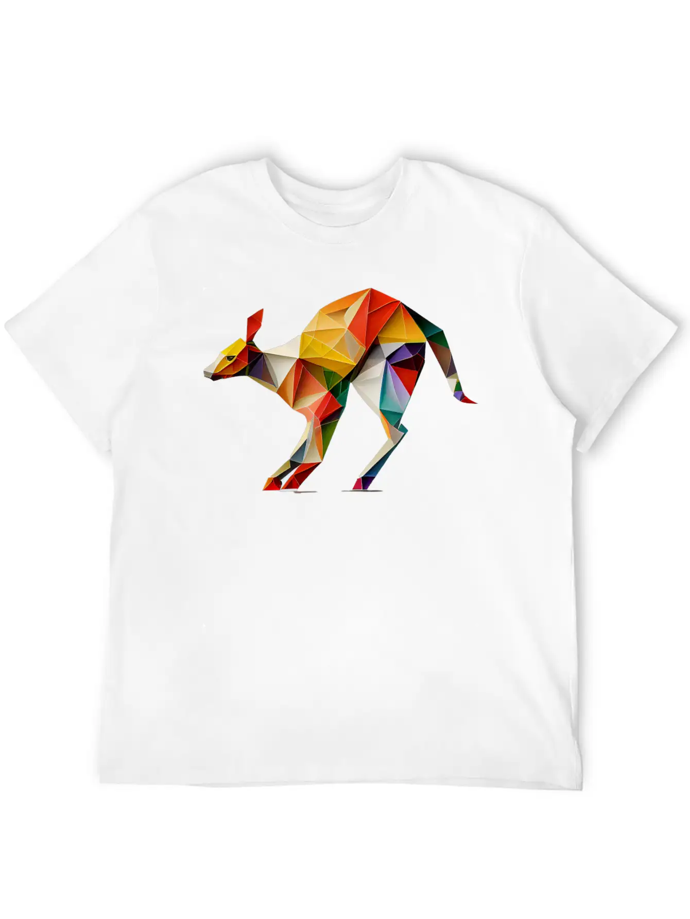Origami Kangaroo: A Folding Masterpiece Basic Graphic T-Shirt – Daily Comfort In Soft Cotton