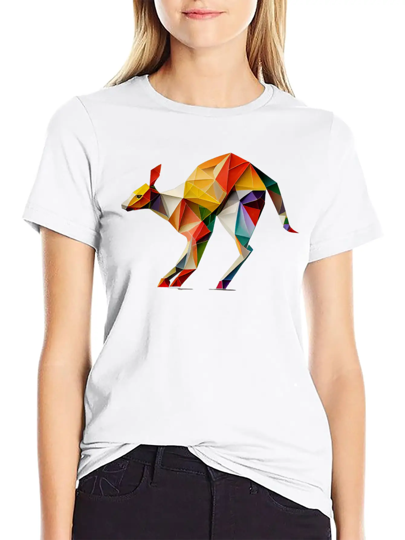 Origami Kangaroo: A Folding Masterpiece Basic Graphic T-Shirt – Daily Comfort In Soft Cotton