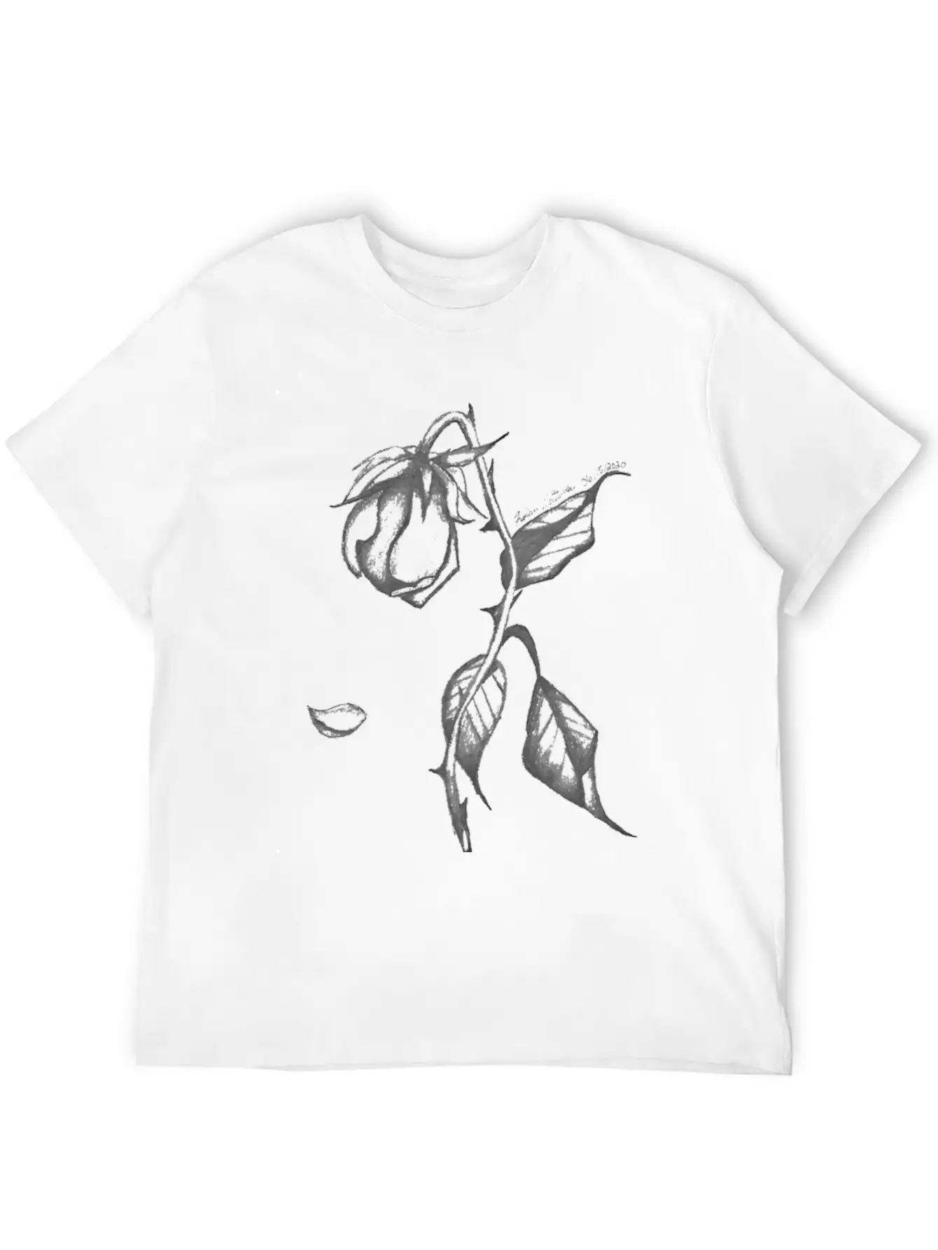 Original Hand-Drawn Rose Merchandise Basic Graphic T-Shirt – Daily Comfort In Soft Cotton