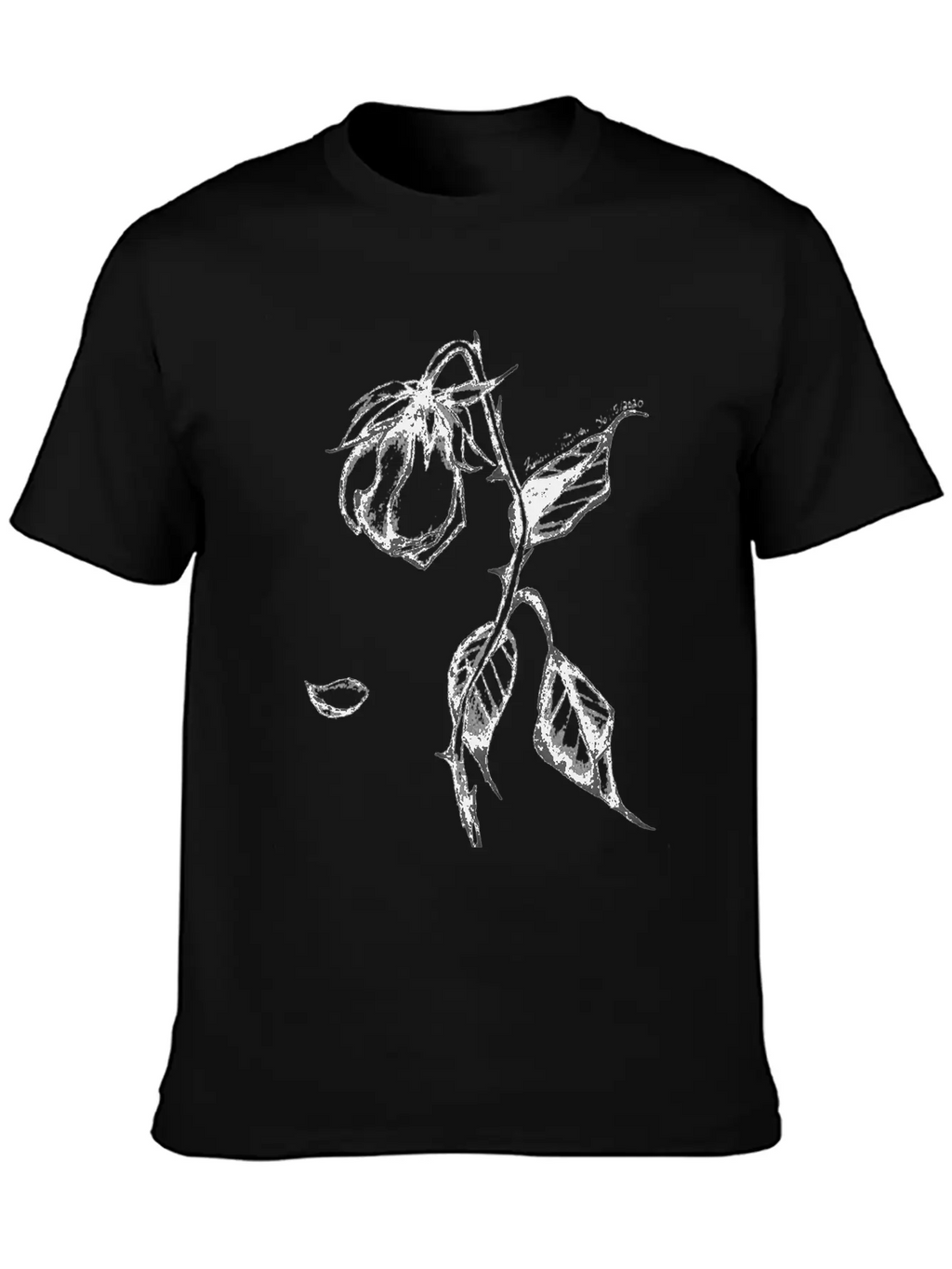 Original Hand-Drawn Rose Merchandise Basic Graphic T-Shirt – Daily Comfort In Soft Cotton
