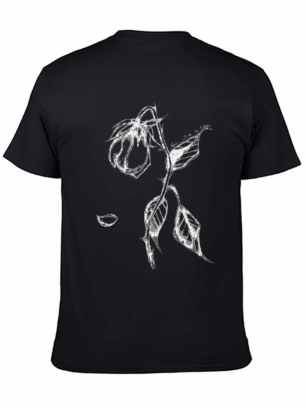 Original Hand-Drawn Rose Merchandise Basic Graphic T-Shirt – Daily Comfort In Soft Cotton