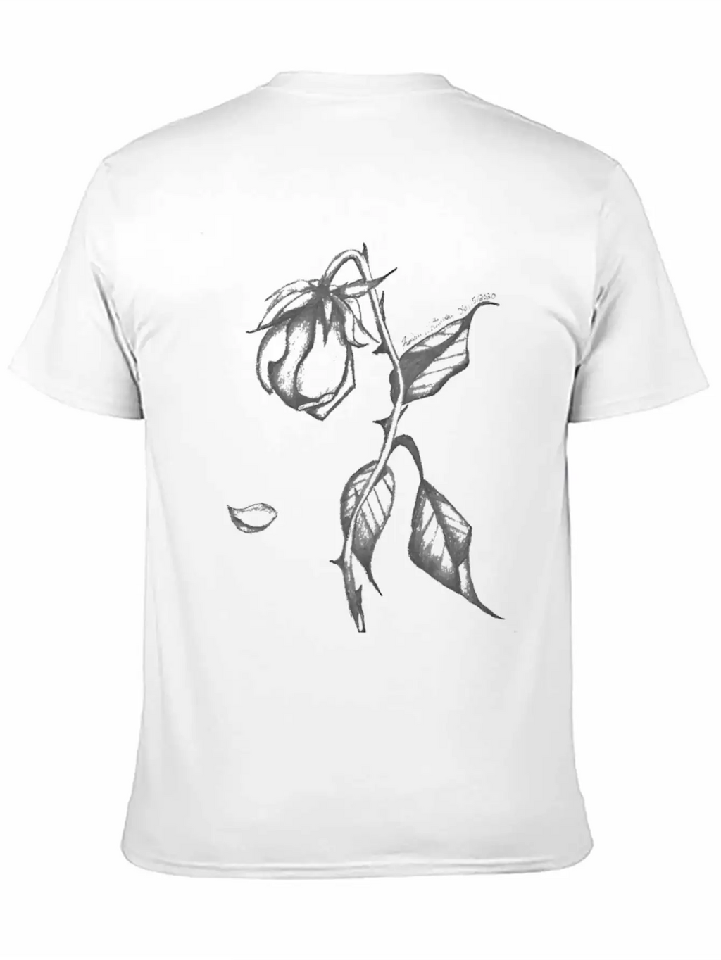 Original Hand-Drawn Rose Merchandise Basic Graphic T-Shirt – Daily Comfort In Soft Cotton