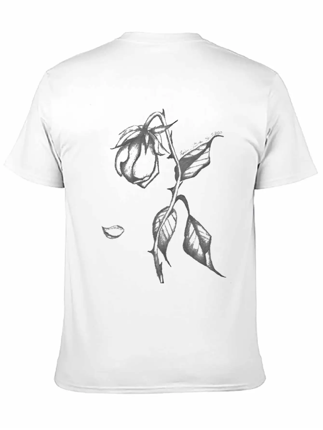 Original Hand-Drawn Rose Merchandise Basic Graphic T-Shirt – Daily Comfort In Soft Cotton