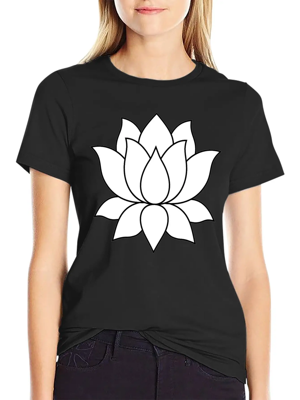 Original Lotus Flower Symbol Stylish Everyday T-Shirt – Unisex Basic Cotton Tee