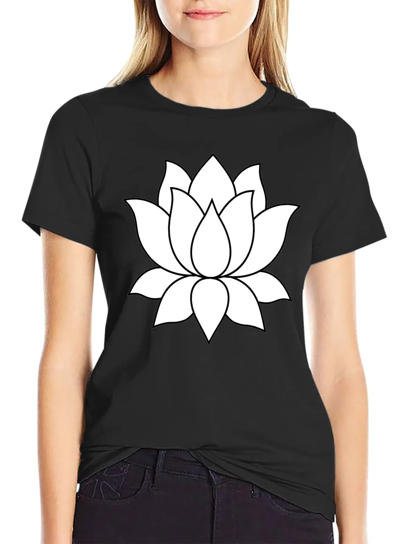 Original Lotus Flower Symbol Stylish Everyday T-Shirt – Unisex Basic Cotton Tee