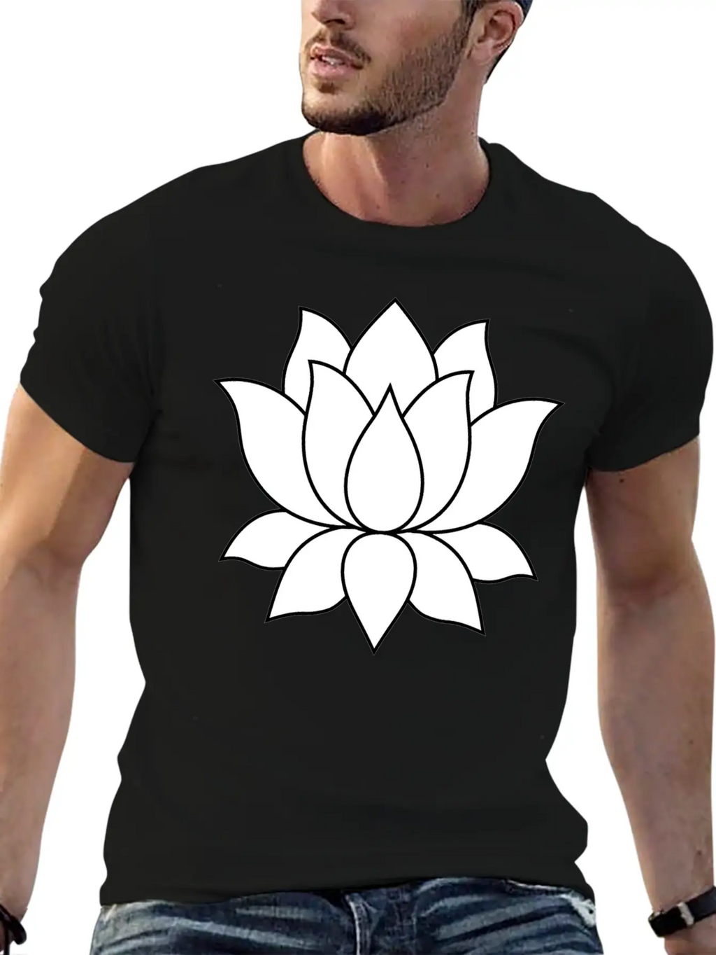 Original Lotus Flower Symbol Stylish Everyday T-Shirt – Unisex Basic Cotton Tee