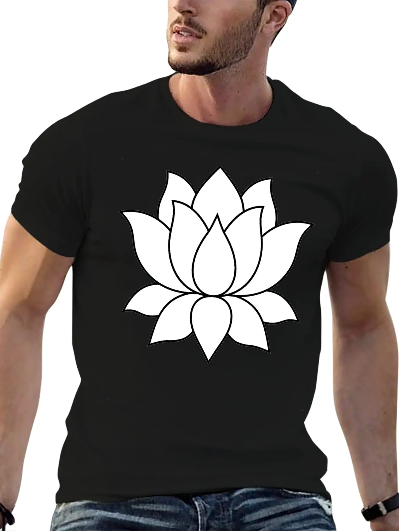Original Lotus Flower Symbol Stylish Everyday T-Shirt – Unisex Basic Cotton Tee