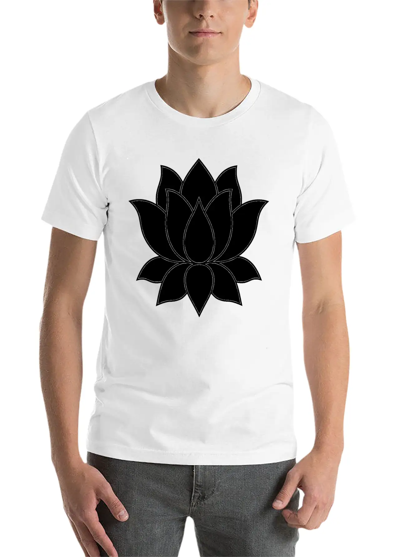 Original Lotus Flower Symbol Stylish Everyday T-Shirt – Unisex Basic Cotton Tee