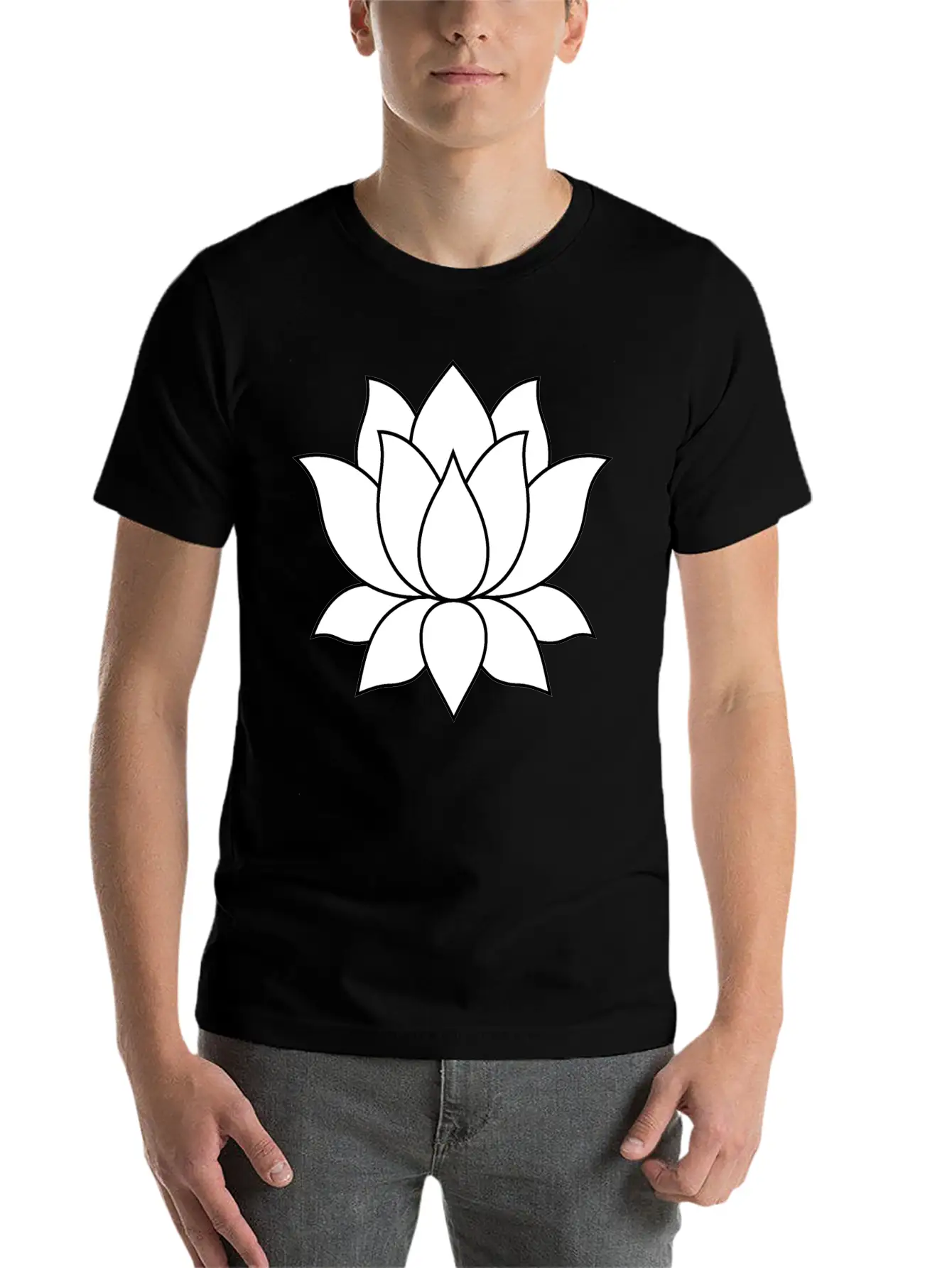 Original Lotus Flower Symbol Stylish Everyday T-Shirt – Unisex Basic Cotton Tee