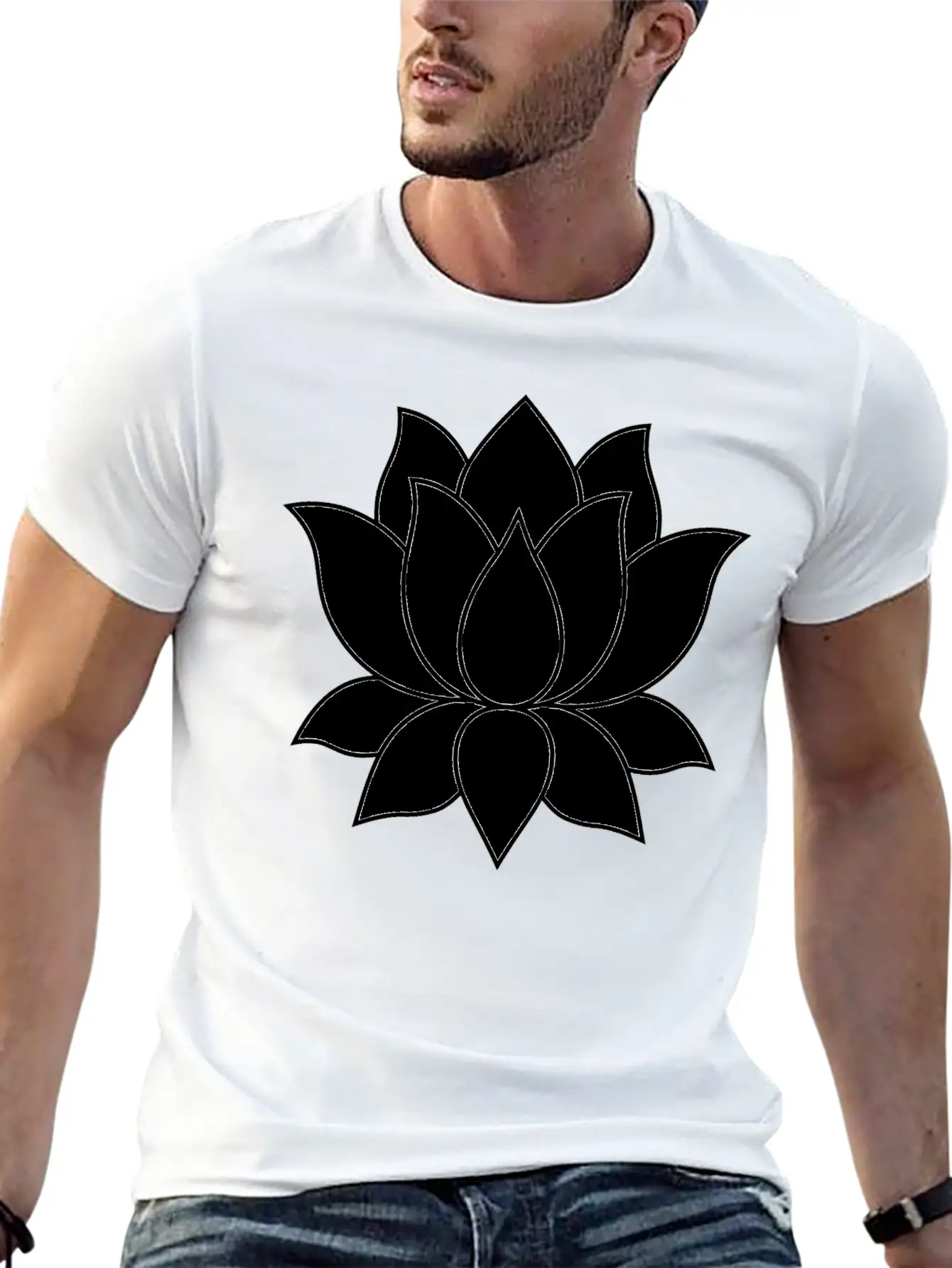 Original Lotus Flower Symbol Stylish Everyday T-Shirt – Unisex Basic Cotton Tee