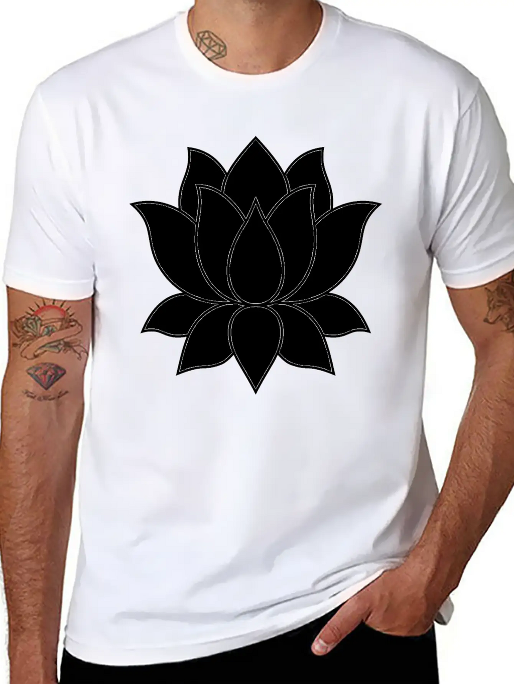 Original Lotus Flower Symbol Stylish Everyday T-Shirt – Unisex Basic Cotton Tee