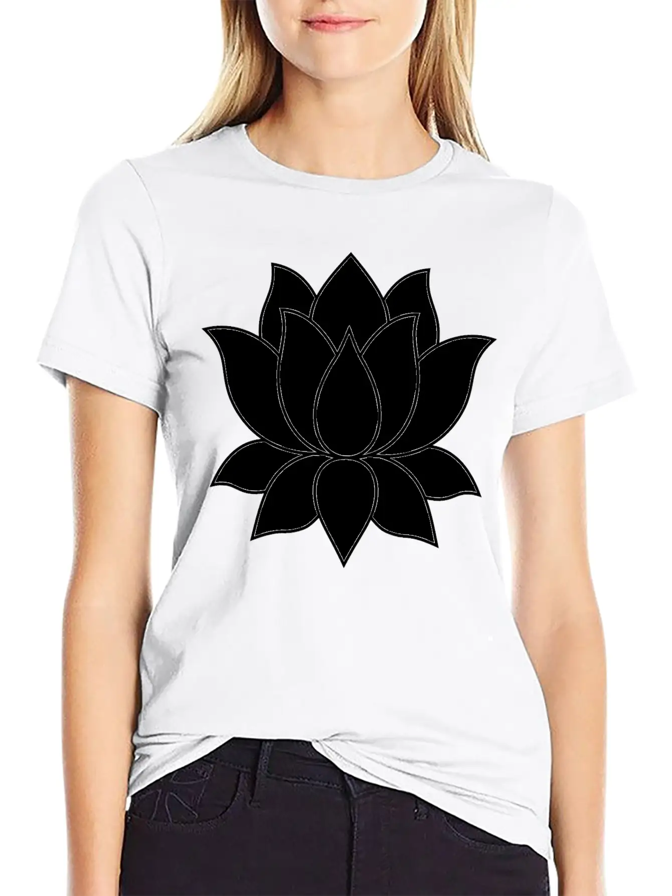 Original Lotus Flower Symbol Stylish Everyday T-Shirt – Unisex Basic Cotton Tee