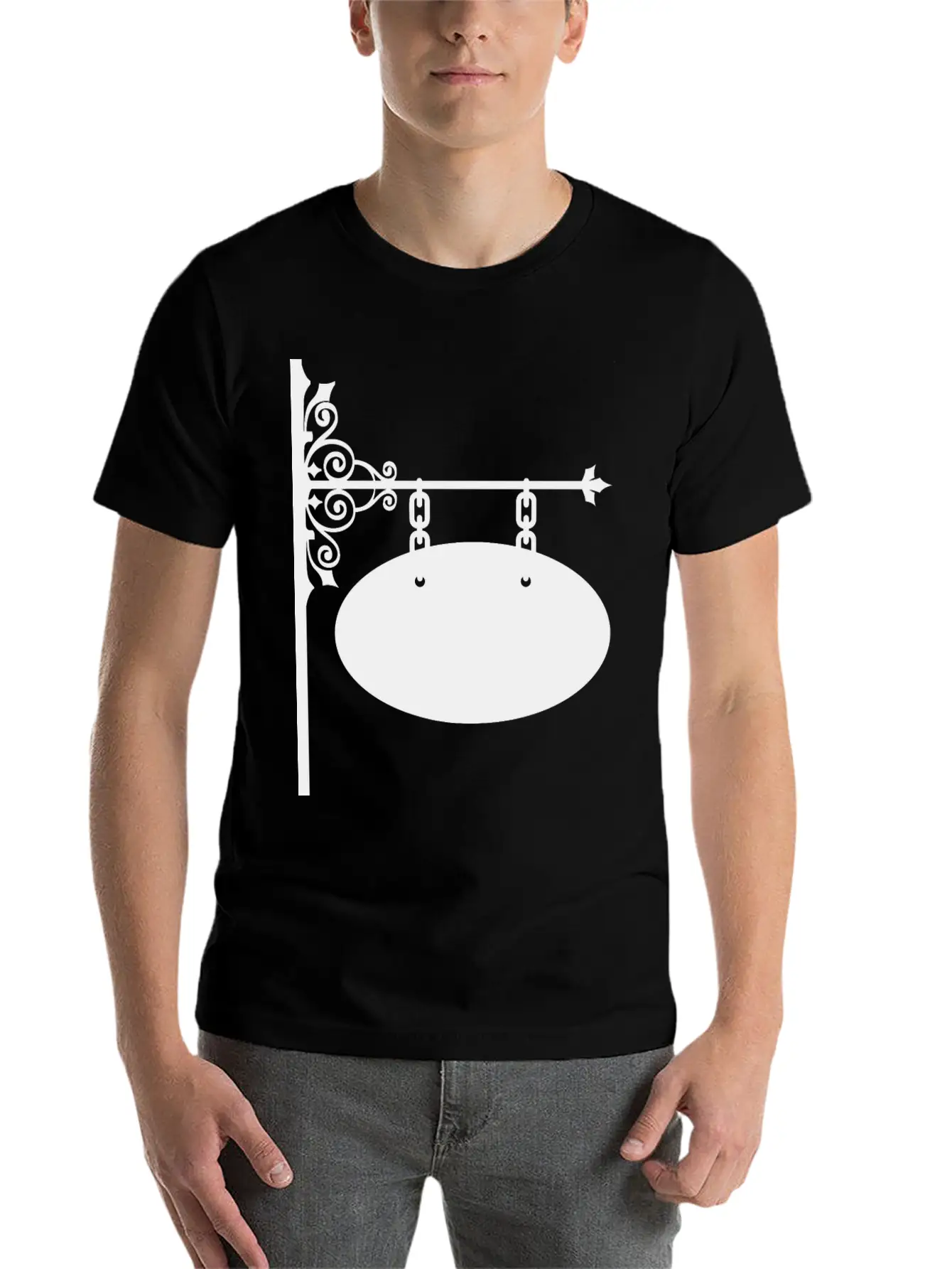 Ornate Decorative Wrought Iron Sign Classic Cotton Tee – Unisex Comfort For Any Season