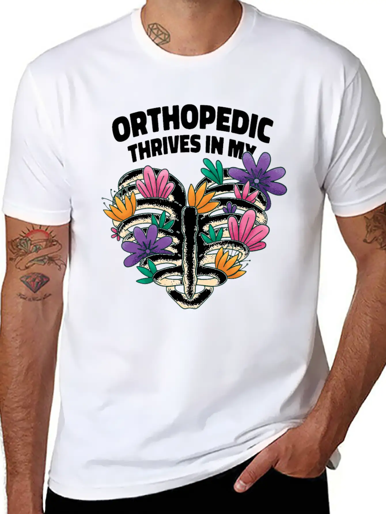 Orthopedist Heart Floral Art Classic Cotton Tee – Unisex Comfort For Any Season