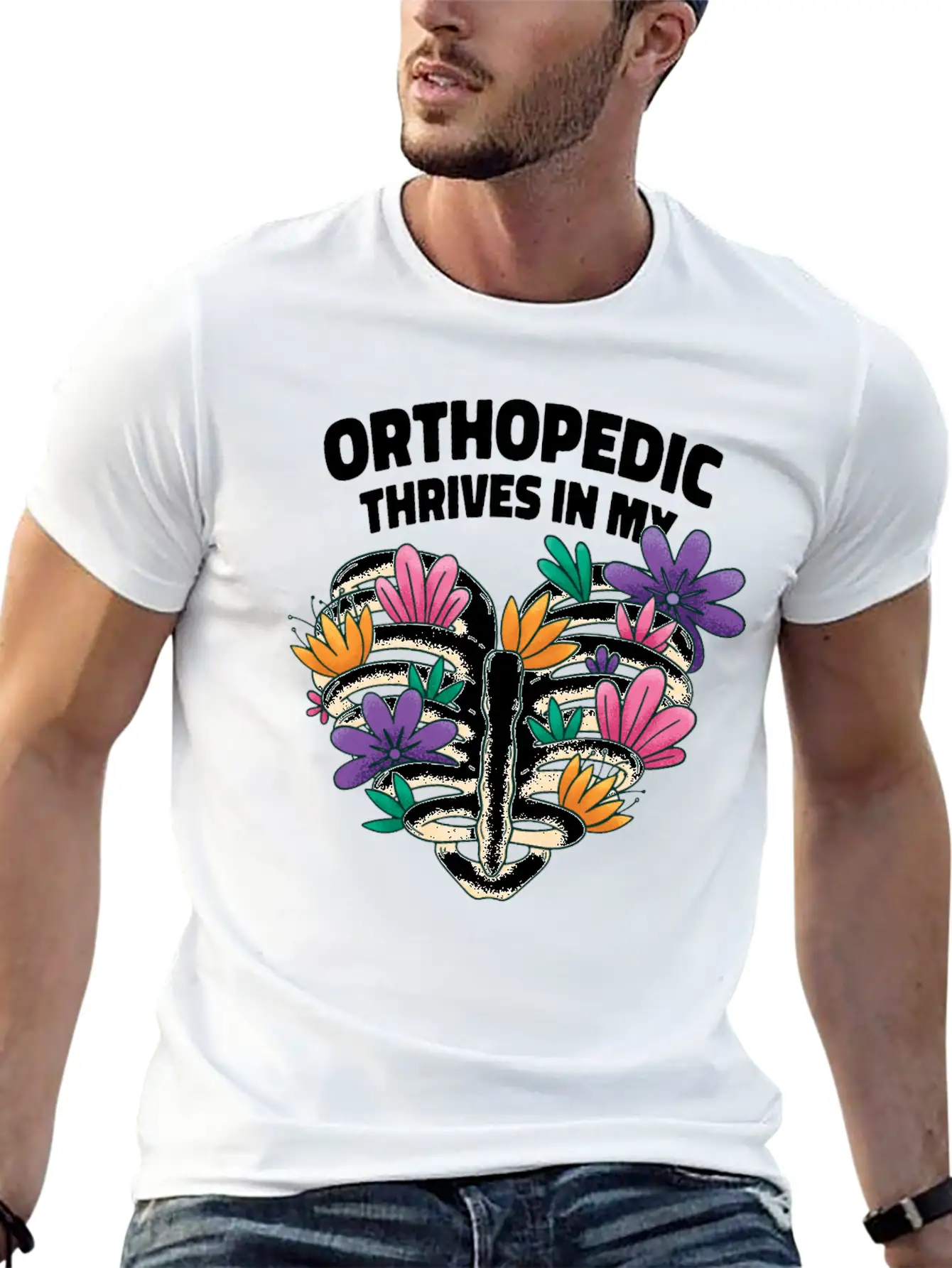 Orthopedist Heart Floral Art Classic Cotton Tee – Unisex Comfort For Any Season