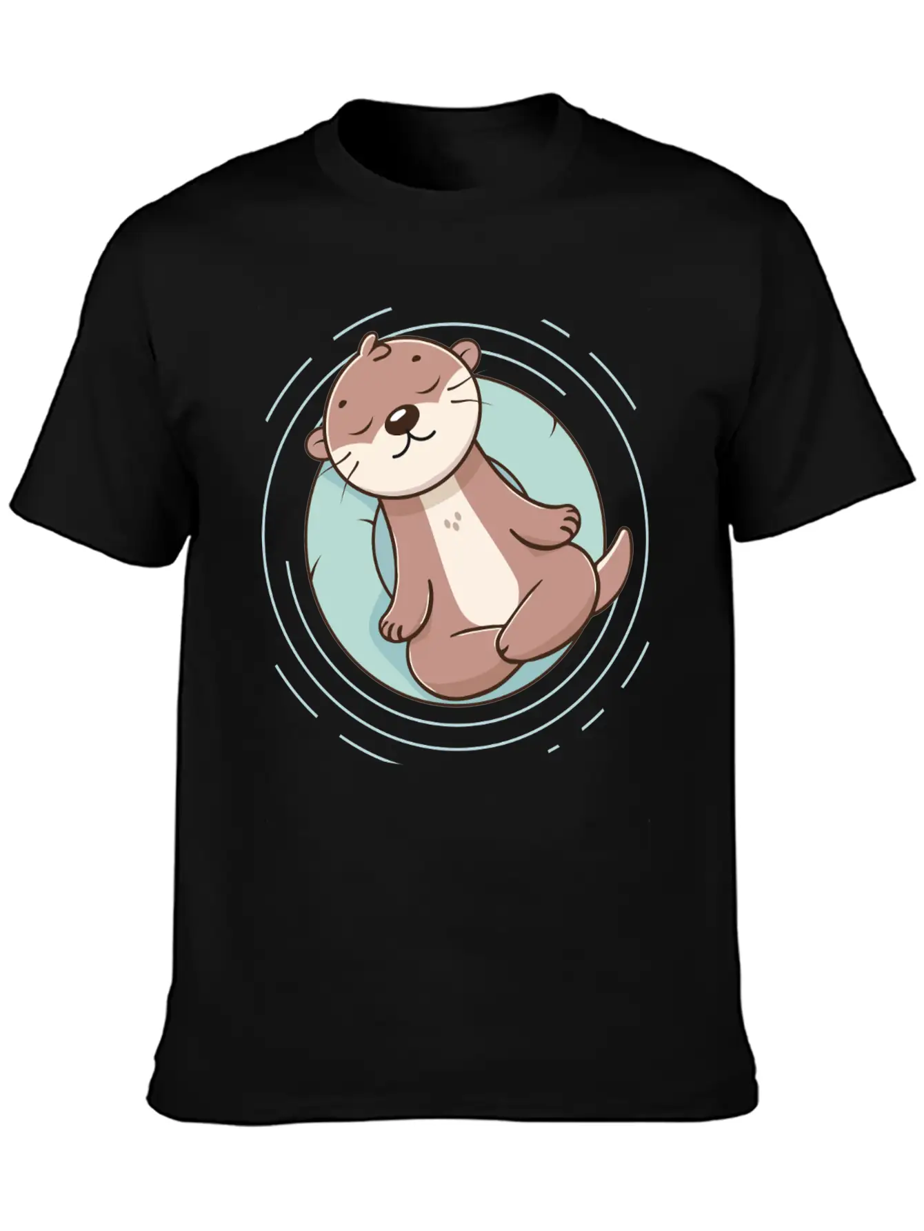 Otter Enjoying A Relaxing Meditation Stylish Everyday T-Shirt – Unisex Basic Cotton Tee