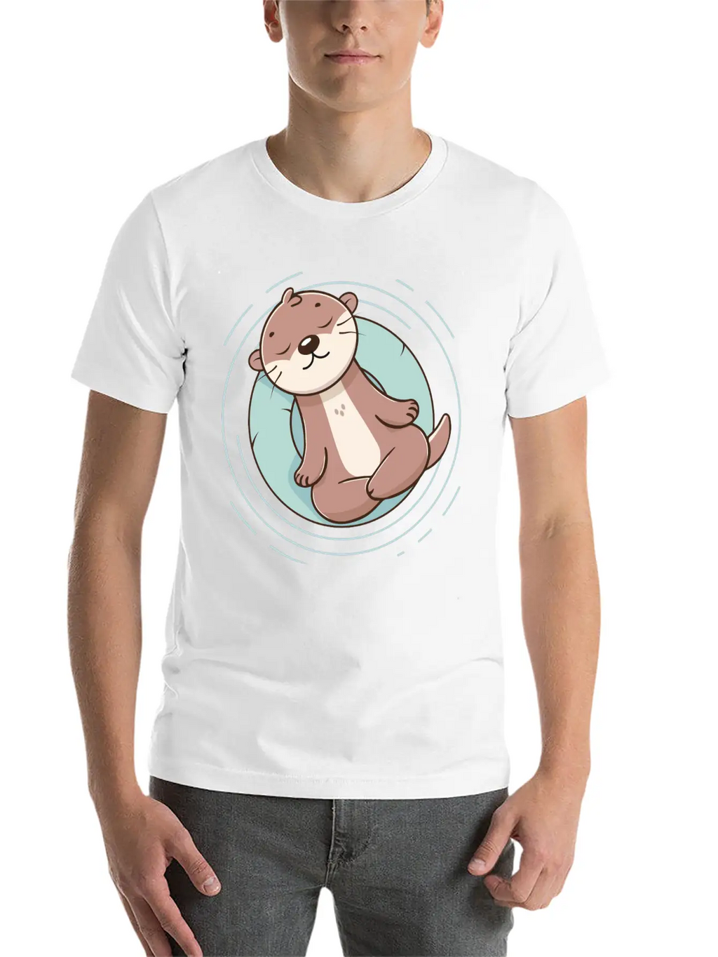Otter Enjoying A Relaxing Meditation Stylish Everyday T-Shirt – Unisex Basic Cotton Tee