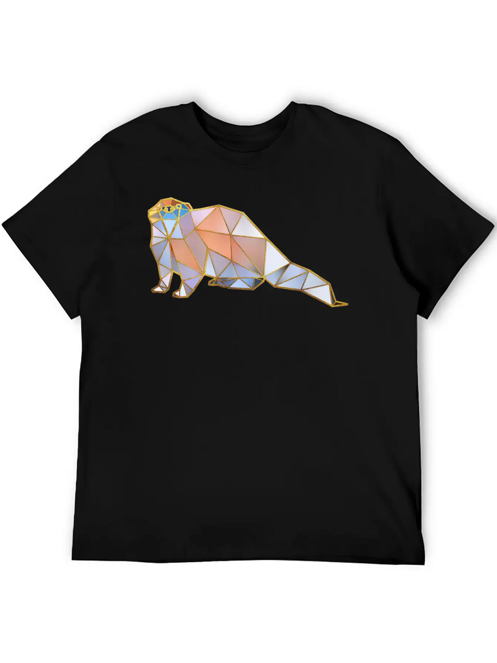 Otter Geometric Gold Lines Basic Graphic T-Shirt – Daily Comfort In Soft Cotton