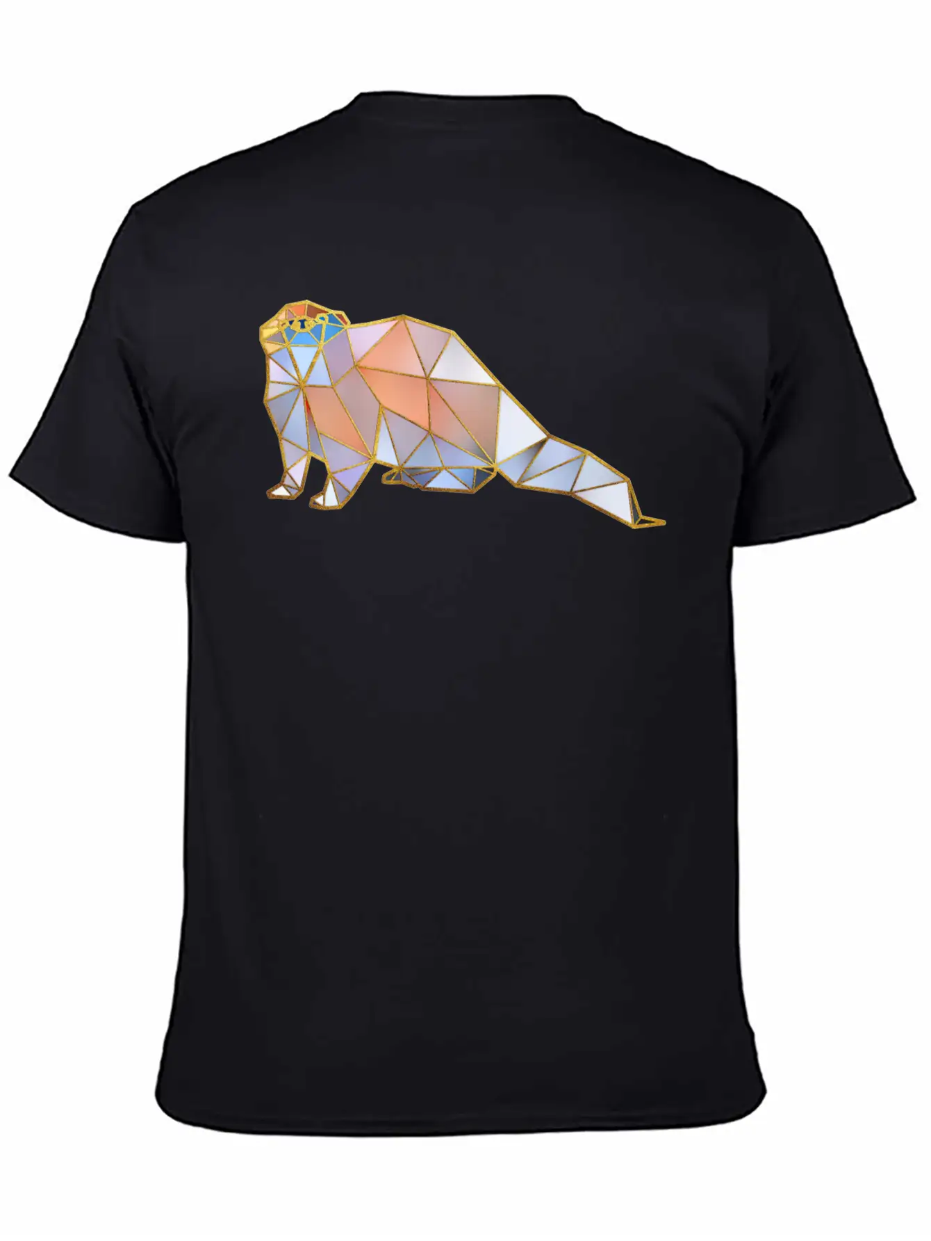 Otter Geometric Gold Lines Basic Graphic T-Shirt – Daily Comfort In Soft Cotton