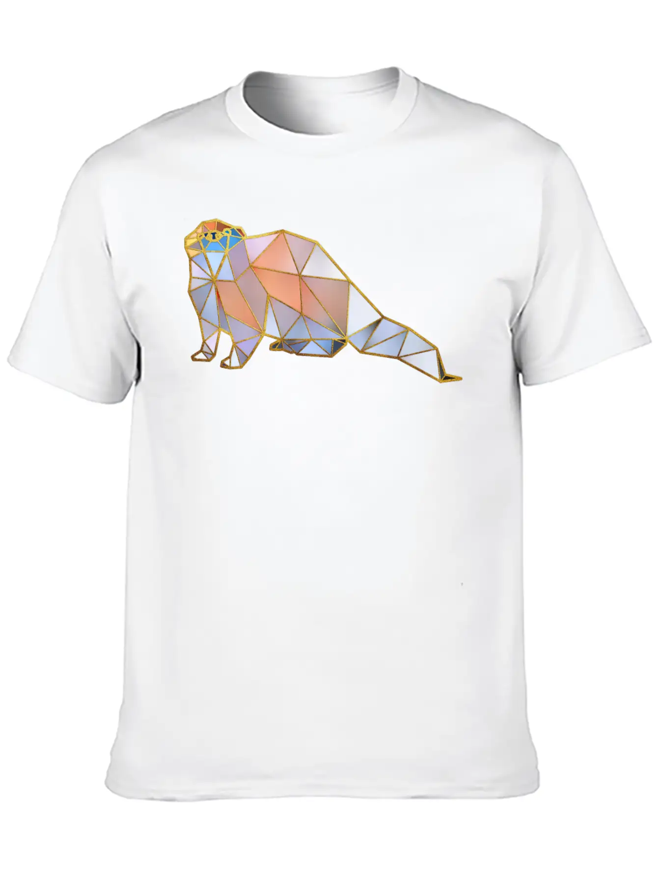 Otter Geometric Gold Lines Basic Graphic T-Shirt – Daily Comfort In Soft Cotton