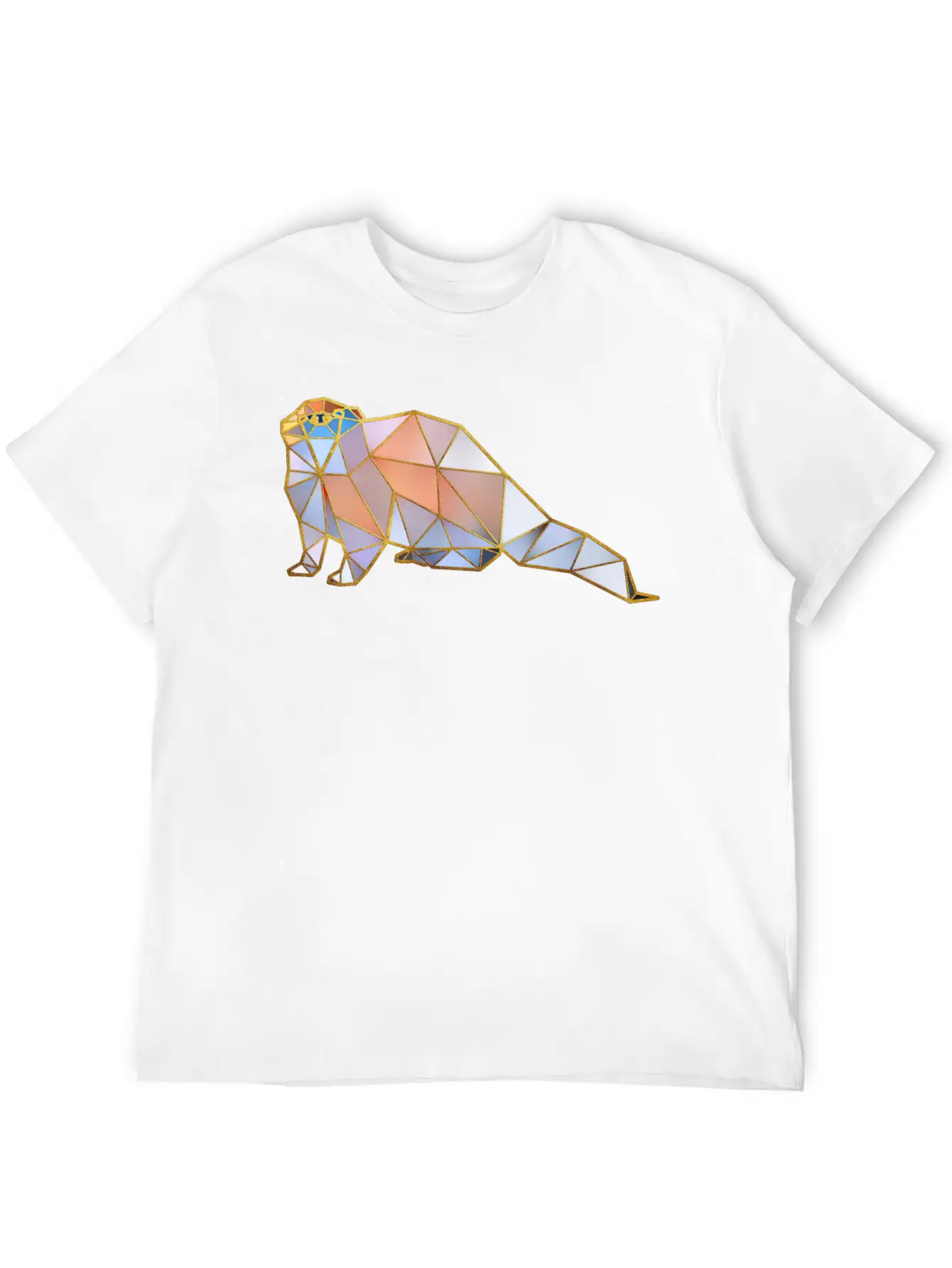 Otter Geometric Gold Lines Basic Graphic T-Shirt – Daily Comfort In Soft Cotton