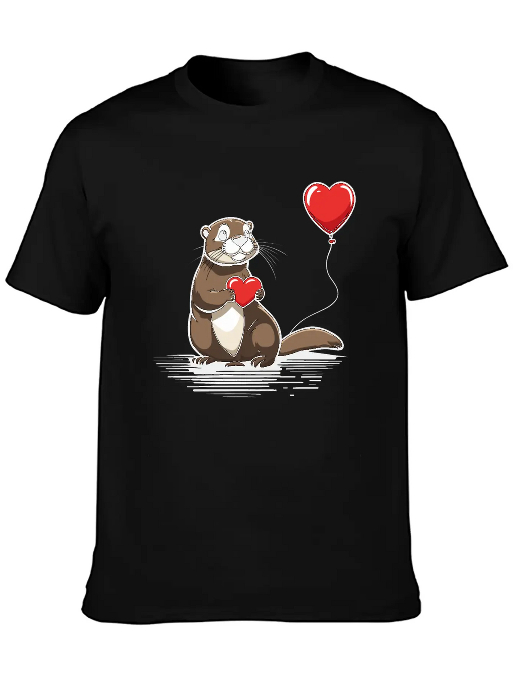 Otter Heart - Valentine's Day Relaxed Everyday Tee – Lightweight And Durable Cotton