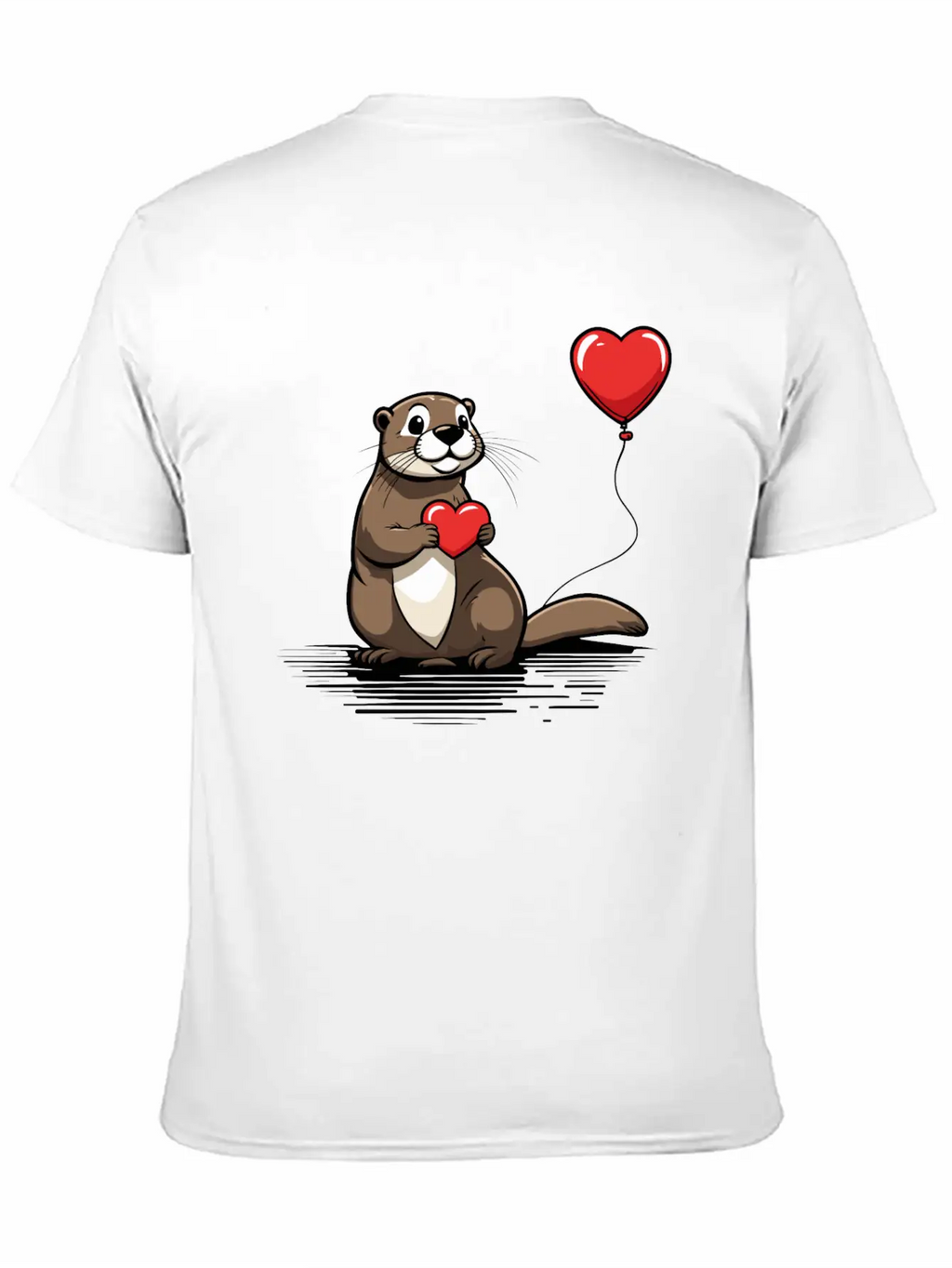 Otter Heart - Valentine's Day Relaxed Everyday Tee – Lightweight And Durable Cotton