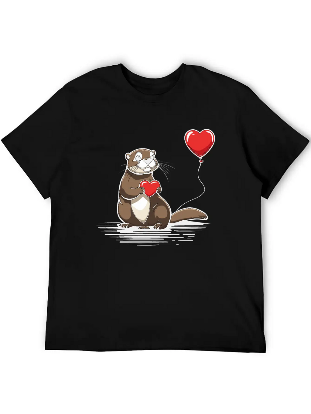 Otter Heart - Valentine's Day Relaxed Everyday Tee – Lightweight And Durable Cotton