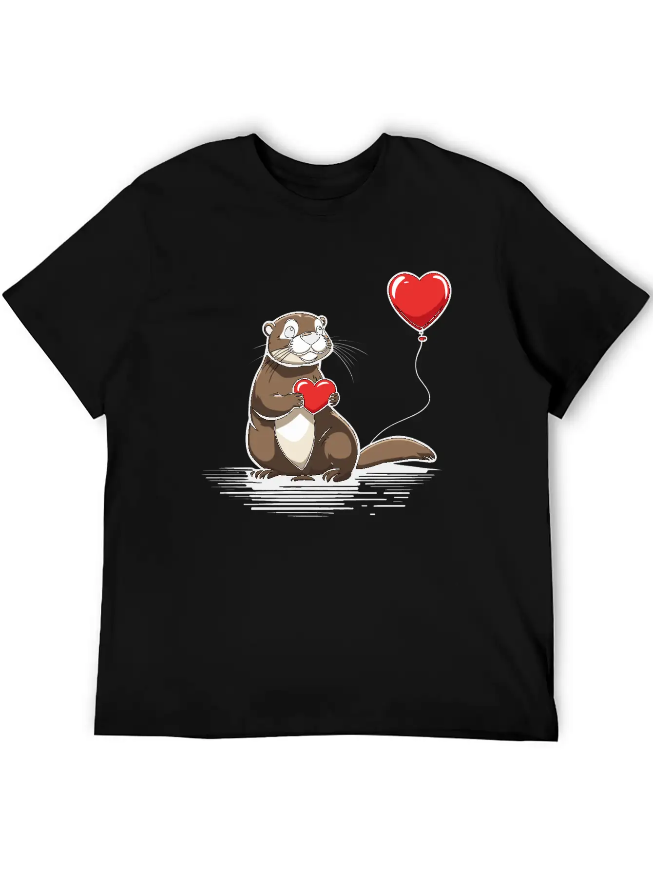 Otter Heart - Valentine's Day Relaxed Everyday Tee – Lightweight And Durable Cotton