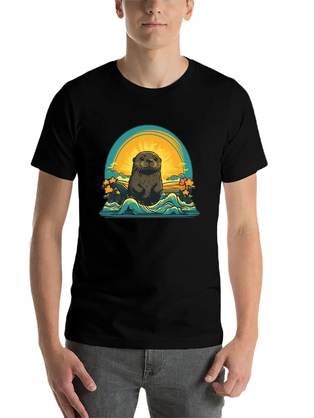 Otter Retro Sea Relaxed Everyday Tee – Lightweight And Durable Cotton