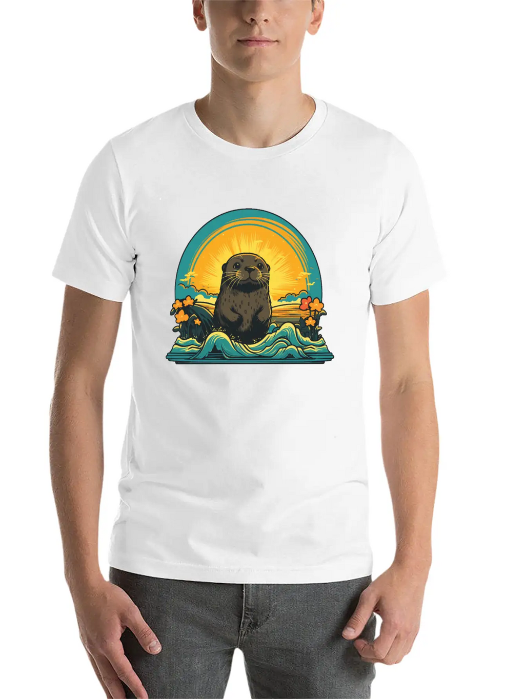 Otter Retro Sea Relaxed Everyday Tee – Lightweight And Durable Cotton