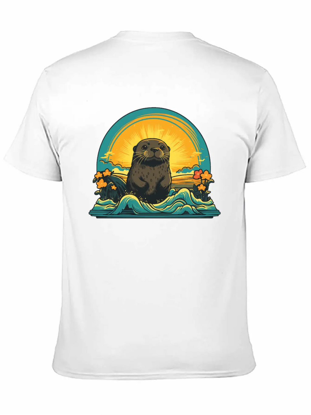 Otter Retro Sea Relaxed Everyday Tee – Lightweight And Durable Cotton