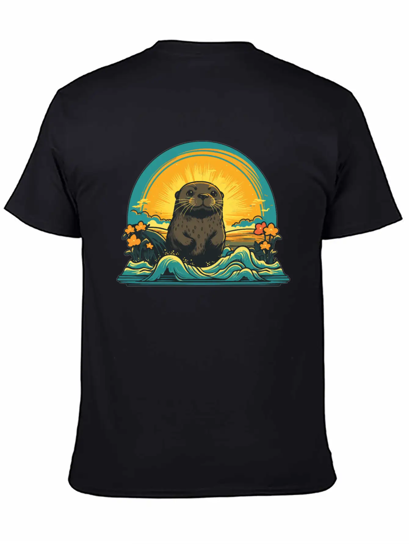 Otter Retro Sea Relaxed Everyday Tee – Lightweight And Durable Cotton
